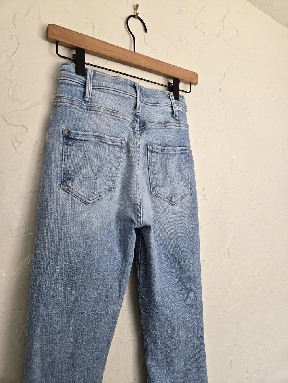 MOTHER Hustler Ankle Fray Light Wash Jeans, 24